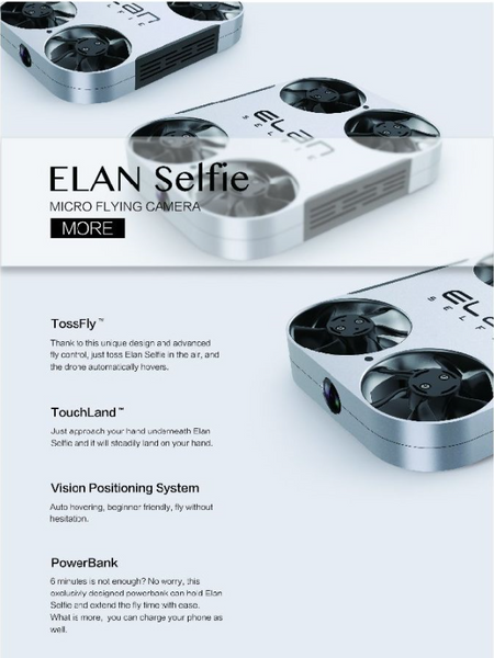 Ground breaking Tech! New Elan Micro Selfie Drone...Must have tech for every smart phone owner.  PRE ORDER EOI