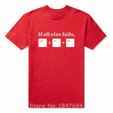 Mens and Womens T Shirt with - If all else fails Control/ALT/delete motif