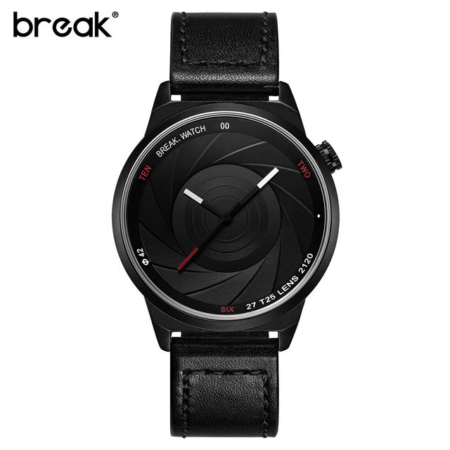 BREAK Photographer Series Unique Camera Style stainless steel watch