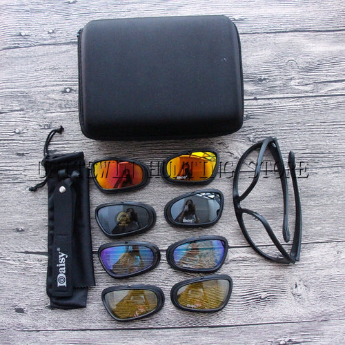 Outdoor Sports Sun Glasses with UV Protection and interchangeable lenses - military style
