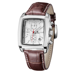 Men's stylish fashion Quartz Watch with Chronograph and Leather Band