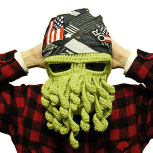 Tentacle Octopus Cthulhu Knit Beanie and Wind Mask
