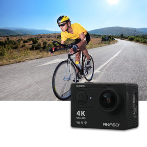 4K WIFI Outdoor Sport Action Camera with ultra HD, waterproof, 170 degree wide angle - complete accessory kit