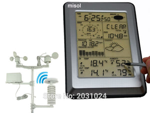 Professional Wireless Weather Station Touch Panel w/ Solar sensor, w/ PC interface