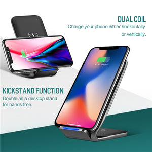 ROCK Dual Coil Qi Wireless Charger Charger 10W for iPhone, Samsung and Android