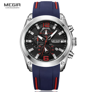 Megir Men's Chronograph Analog Quartz Watch with Date