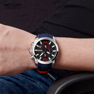 Megir Men's Chronograph Analog Quartz Watch with Date