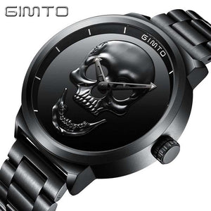 GIMTO men's or women's qaurtz watch with unique skull face design