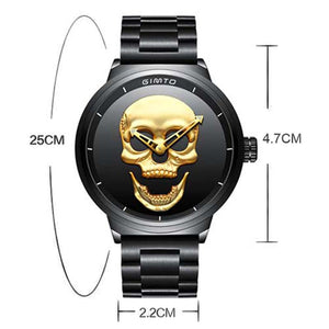 GIMTO men's or women's qaurtz watch with unique skull face design