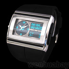 Dual Analog and Digital Blue Light LED Sport Waterproof Men's Quartz Wrist Watch