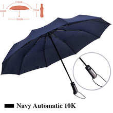 Auto Folding Compact Umbrella with stylish metal handle - 5 colours
